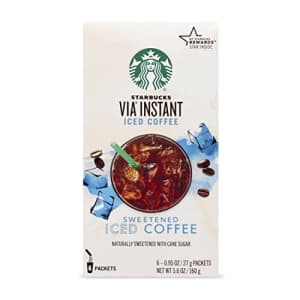 Starbucks VIA Instant Coffee Medium Roast Packets Sweetened Iced Coffee 1 box (6 packets) for $32