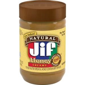 Jif Natural Creamy Peanut Butter Spread and Honey 16-oz. Jar for $2.37 via Sub. & Save Jif Natural Creamy Peanut Butter Spread and Honey 16-oz. Jar for $2.37 via Sub. & Save