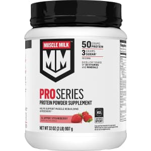 Muscle Milk Pro Series Strawberry Protein Powder 2-lb. Tub for $13