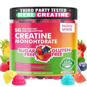 Novomins 5,000mg Creatine Monohydrate 120-Count Gummies for $15