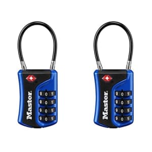 Master Lock 4697D Set Your Own Combination TSA Approved Luggage Lock,Colors May Vary (Pack of 2) for $24