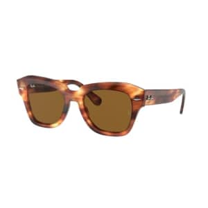 Ray-Ban State Street RB2186 954/33 52MM Striped Havana/b-15 Brown Square Sunglasses for Men for for $128