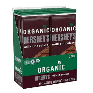 Hershey's Organic Milk Chocolate 1.55-oz. Bar 12-Pack for $9