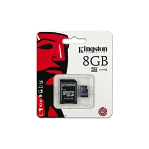 Kingston 8GB Class 4 MicroSDHC Card Flash Memory with SD Adapter SDC4/8GB for $18 Kingston 8GB Class 4 MicroSDHC Card Flash Memory with SD Adapter SDC4/8GB for $18