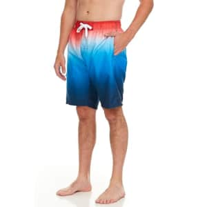 Kanu Surf Men's Swim Trunks (Regular & Extended Sizes), Mirage Red/White/Blue, X-Large for $10