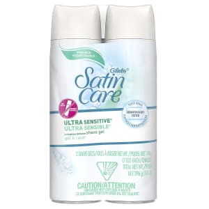 Gillette Satin Care Ultra Sensitive Shave Gel 2-Pack for $5