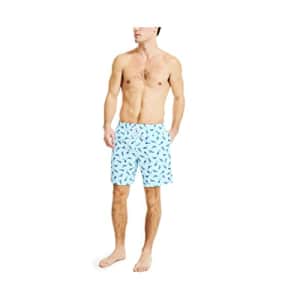 Nautica Men's Standard Sustainably Crafted 8" Swim Short, Reel Aqua, Small for $21