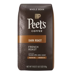 Peet's Coffee French Roast Whole Bean Coffee 18-oz. Bag for $10 via Sub & Save
