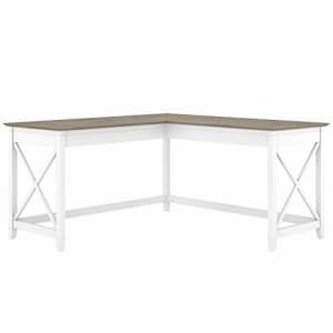 Bush Furniture Key West Modern Farmhouse L-Shaped L Home Office | Corner Desk, 60W, Pure White and for $160