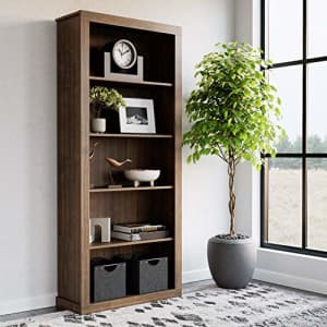 EdenbrookSumac Bookcase, 5-Shelf Organizer for Bedroom Furniture or Home Office Furniture, Walnut for $219