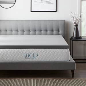 Lucid Comfort Collection 3" Bamboo Charcoal- and Aloe-Infused Memory Foam Queen Mattress Topper for $69 Lucid Comfort Collection 3" Bamboo Charcoal- and Aloe-Infused Memory Foam Queen Mattress Topper for $69