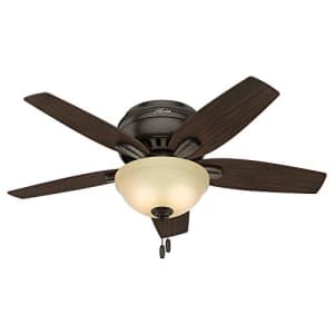 Hunter Newsome Indoor Low Profile Ceiling Fan with LED Light and Pull Chain Control, 42", Premier for $170