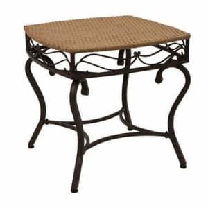 International Caravan 523697 Wicker Resin/Steel Patio Side Table in Honey Finish, Yellow for $85