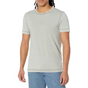 BOSS Men's Garment Dyed Jersey Small Logo T-Shirt, Shark Grey, XXL for $16