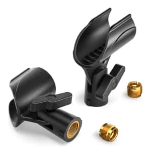 Moukey Universal Microphone Clip Holder for Mic Stand 2-Pack for $2