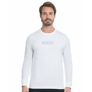 Hurley Men's Boxed Logo Longsleeve Graphic T-Shirt, White, Large for $24