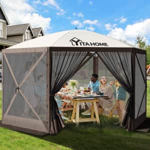 12x12ft Outdoor Pop Up Gazebo w/ Mesh Windows for $108 12x12ft Outdoor Pop Up Gazebo w/ Mesh Windows for $108