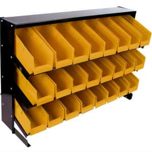Stalwart 24-Bin Parts Storage Rack for $72