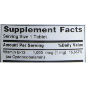 Nature's Bounty Vitamin B-12 1000 mcg Tablets 100 ea for $8