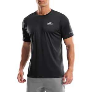 Men's UPF 50+ Dry Fit Workout T-Shirt for $10