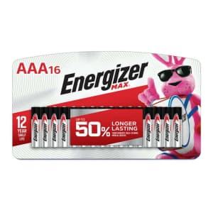 Energizer Max AAA 16-Pack for $12