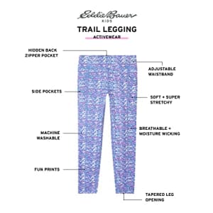 Eddie Bauer Girls' Leggings - Performance Stretch Activewear Yoga Pants for Girls (XS-XL), Size for $25