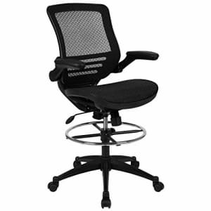 Flash Furniture Mid-Back Transparent Black Mesh Drafting Chair with Black Frame and Flip-Up Arms for $299 Flash Furniture Mid-Back Transparent Black Mesh Drafting Chair with Black Frame and Flip-Up Arms for $299