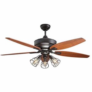 NOMA Ceiling Fan with Lights & Reversible Blades | Dimmable Edison Bulb Cage Lights and Remote | for $90