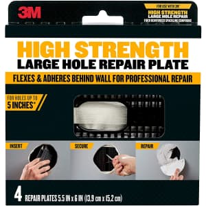 3M High Strength Large Hole Repair Plate 4-Pack for $22