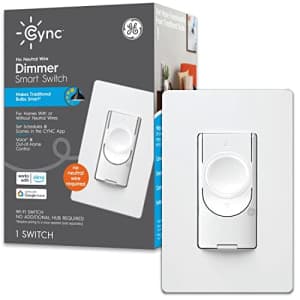GE CYNC Smart Dimmer Light Switch, No Neutral Wire Required, Bluetooth and 2.4 GHz Wi-Fi 3-Wire for $30