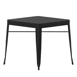 Flash Furniture Helvey Commercial Indoor/Outdoor Patio Dining Table - Black Poly Resin Slatted Top for $164