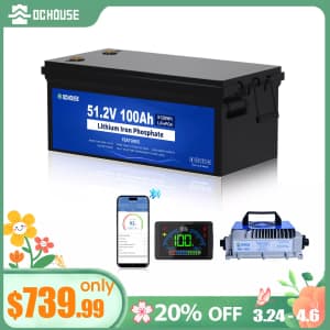 DC House 48V 100AH LiFePO4 Lithium Golf Cart Battery w/ Charger for $740 DC House 48V 100AH LiFePO4 Lithium Golf Cart Battery w/ Charger for $740