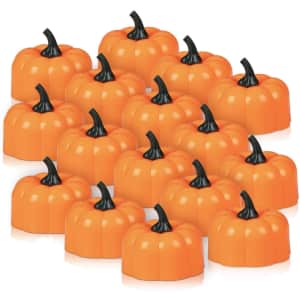 Minetom Pumpkin LED Tealights 16-Pack for $8