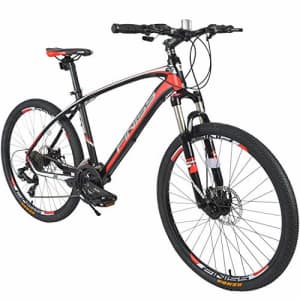 Merax 26" Aluminum 24-Speed Mountain Bike with Disc Brakes Lightweight Bicycle (Black&Red) for $390