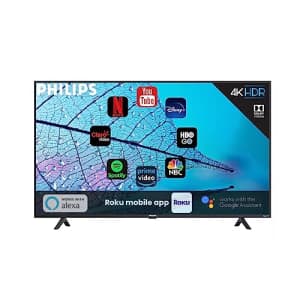 PHILIPS 55-Inch Class 4K 2160p Smart TV Led HDR10 120Hz Refresh Rate Roku TV Works with Siri Hey for $429