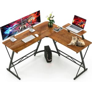 Mr. Ironstone L-Shaped Corner Desk w/ Monitor Stand for $107 w/ Prime