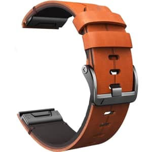 22mm Leather Watch Band for Garmin Watches for $35