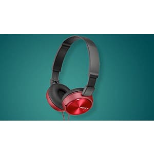 Sony Foldable Headphones with Smartphone Mic and Control - Metallic Red for $50