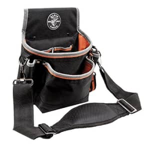 Klein Tools 5243 Tradesman Pro Tool Pouch with Padded Shoulder Strap, Reinforced Bottoms and for $50
