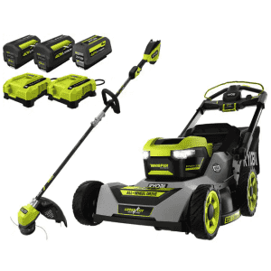 Ryobi 40-Volt Brushless Whisper 21" All Wheel Drive Mower Combo for $899 Ryobi 40-Volt Brushless Whisper 21" All Wheel Drive Mower Combo for $899