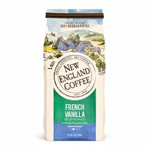 New England Coffee French Vanilla Decaffeinated Medium Roast Ground Coffee 10 oz. Bag for $20