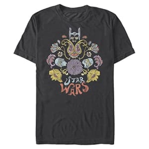 Star Wars Big & Tall Rise of Skywalker Darkside Floral Men's Tops Short Sleeve Tee Shirt, Black, for $9