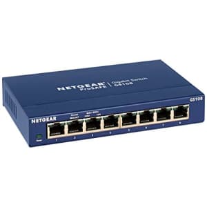 NETGEAR 8-Port Gigabit Ethernet Unmanaged Switch, Sturdy Metal, Desktop, Plug-and-Play, ProSAFE for $36 NETGEAR 8-Port Gigabit Ethernet Unmanaged Switch, Sturdy Metal, Desktop, Plug-and-Play, ProSAFE for $36