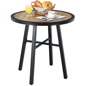 Giantex 29 Inch Patio Bistro Table, Outdoor Round Bistro Table with Heavy-Duty Steel Frame, Coffee for $90