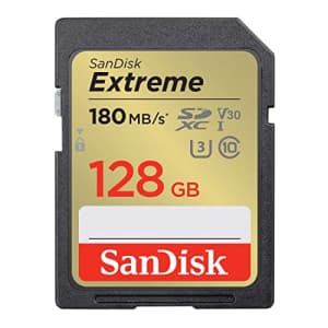 SanDisk 128GB Extreme SDXC UHS-I Memory Card - C10, U3, V30, 4K, UHD, SD Card - SDSDXVA-128G-GNCIN for $20