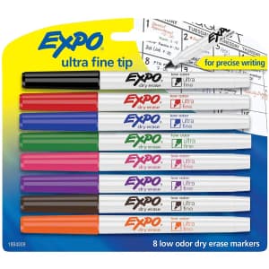 Expo Low-Odor Dry Erase Markers 8-Pack for $5 Expo Low-Odor Dry Erase Markers 8-Pack for $5