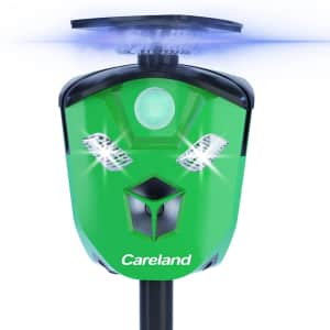 Careland 360° Solar Powered Ultrasonic Animal Repeller for $30