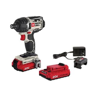 PORTER-CABLE 20V MAX Cordless Impact Driver Kit, 1/4-Inch, Tool Only (PCCK640LB) for $182