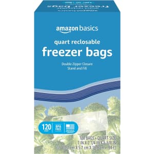 Amazon Basics Freezer Quart Bag 120-Pack for $5.12 via Sub & Save