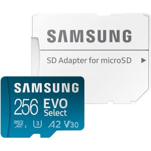 Samsung Evo Select 256GB microSD Memory Card + Adapter for $25